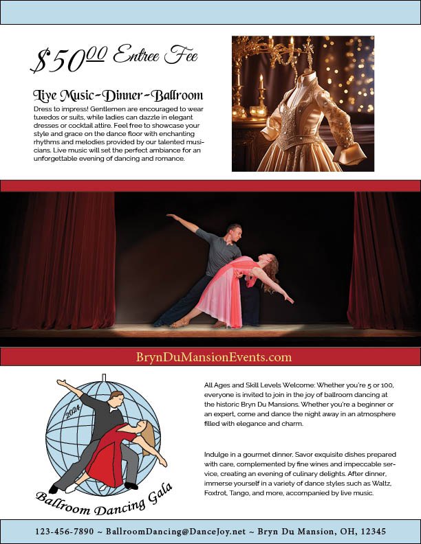 Ballroom Dancing Gala flyer